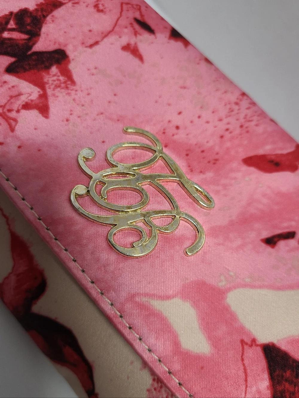 Ted Baker Pink Satin Floral Print Clutch Purse